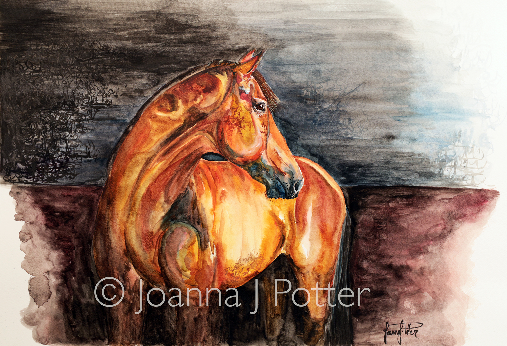 Look Into The Light – original water colour by JJ Potter